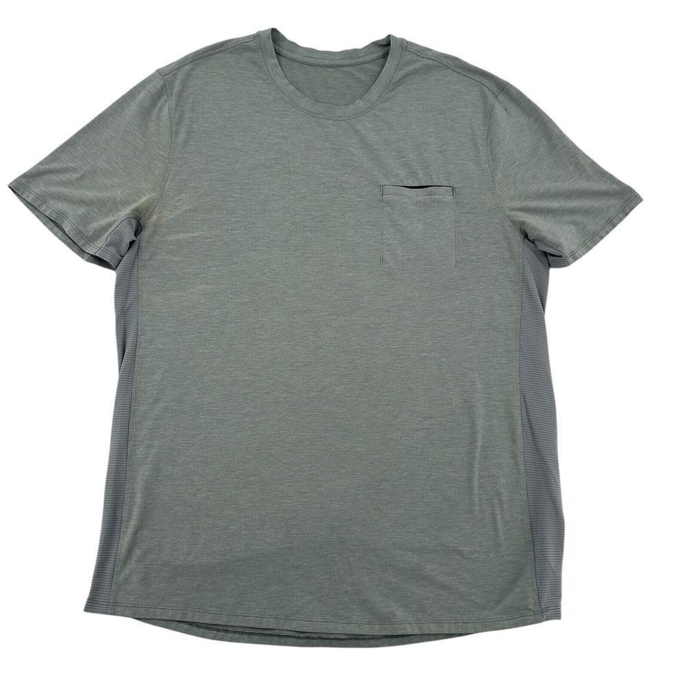 Lululemon Metal Vent Tech Short Sleeve Pocket T-Shirt Mens XL Sage Green Heather
